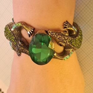 Emerald Green Alligator Crocodile Reptile Bracelet